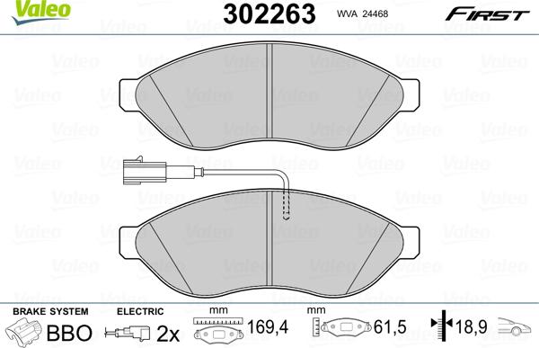 Valeo 302263 - Komplet Pločica, disk-kočnica www.molydon.hr