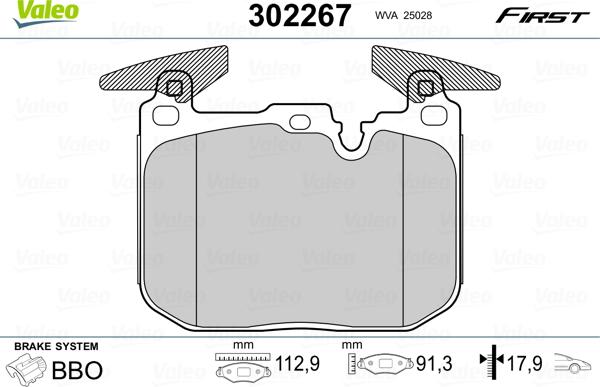 Valeo 302267 - Komplet Pločica, disk-kočnica www.molydon.hr