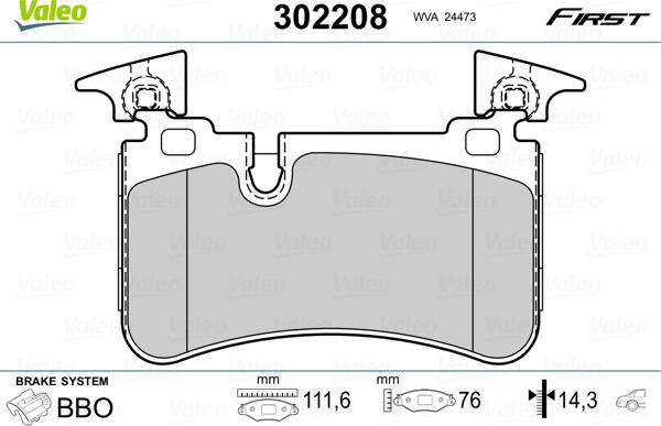 Valeo 302208 - Komplet Pločica, disk-kočnica www.molydon.hr