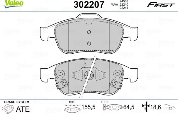 Valeo 302207 - Komplet Pločica, disk-kočnica www.molydon.hr