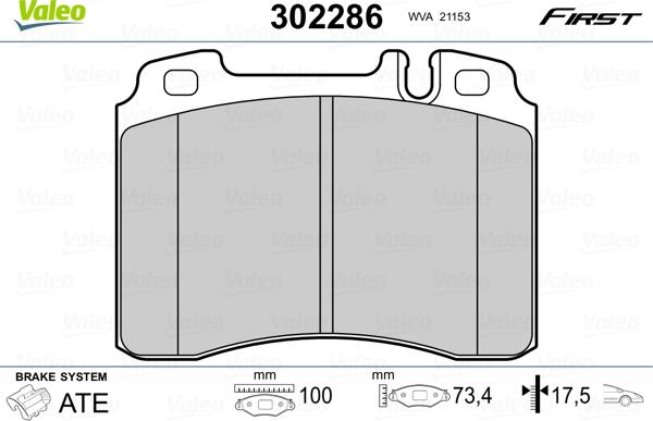 Valeo 302286 - Komplet Pločica, disk-kočnica www.molydon.hr