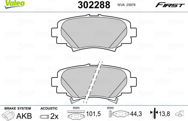 Valeo 302288 - Komplet Pločica, disk-kočnica www.molydon.hr