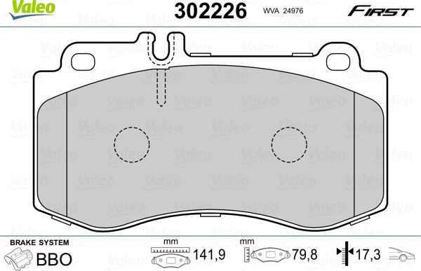 Valeo 302226 - Komplet Pločica, disk-kočnica www.molydon.hr