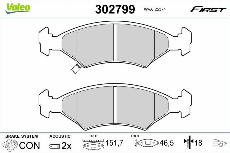 Valeo 302799 - Komplet Pločica, disk-kočnica www.molydon.hr