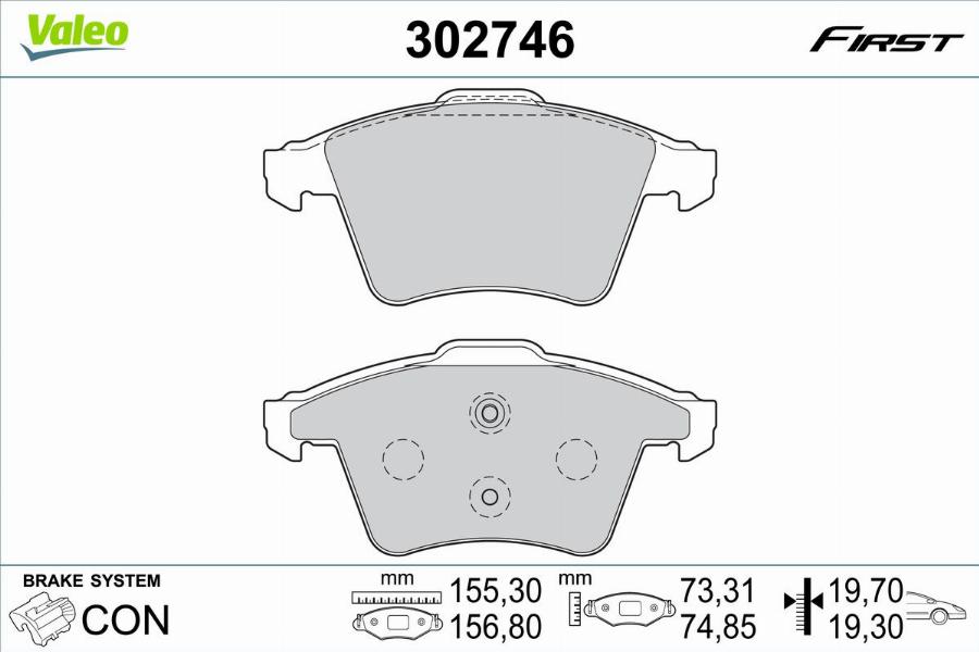 Valeo 302746 - Komplet Pločica, disk-kočnica www.molydon.hr