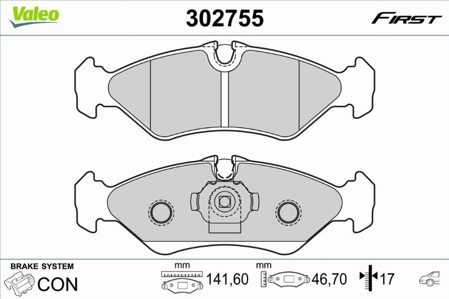 Valeo 302755 - Komplet Pločica, disk-kočnica www.molydon.hr