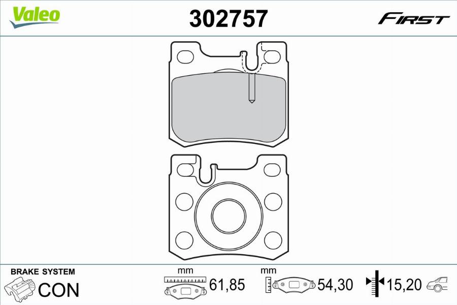 Valeo 302757 - Komplet Pločica, disk-kočnica www.molydon.hr