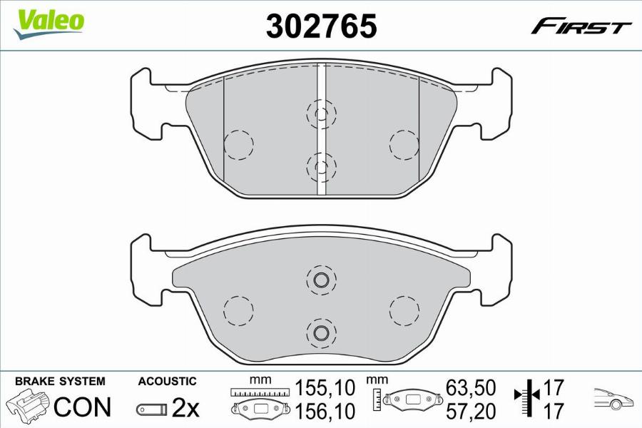 Valeo 302765 - Komplet Pločica, disk-kočnica www.molydon.hr