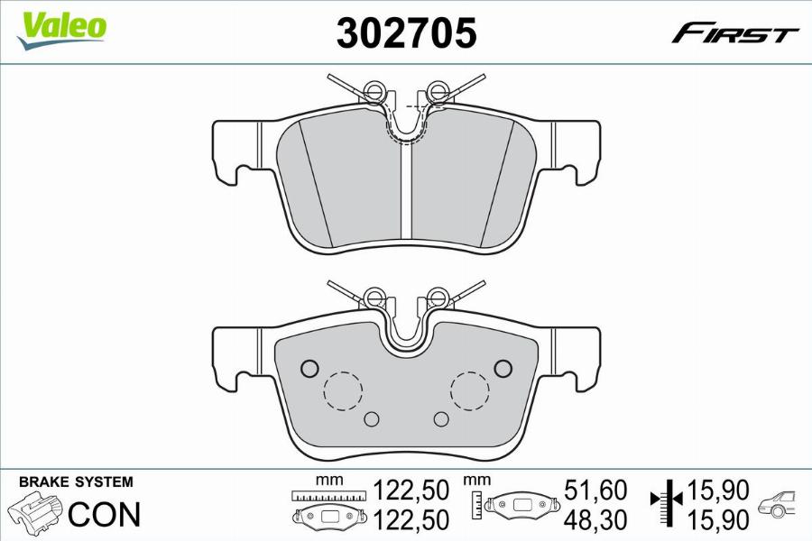 Valeo 302705 - Komplet Pločica, disk-kočnica www.molydon.hr