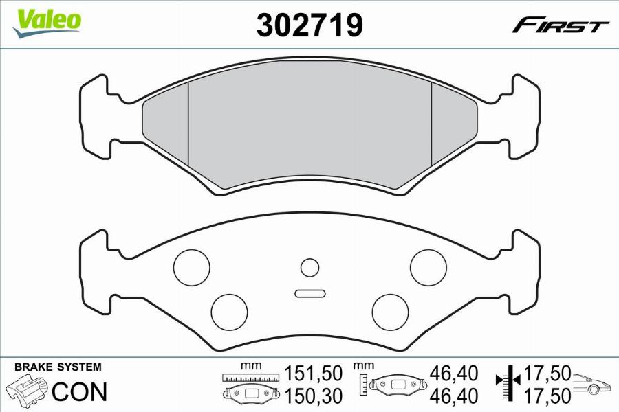 Valeo 302719 - Komplet Pločica, disk-kočnica www.molydon.hr