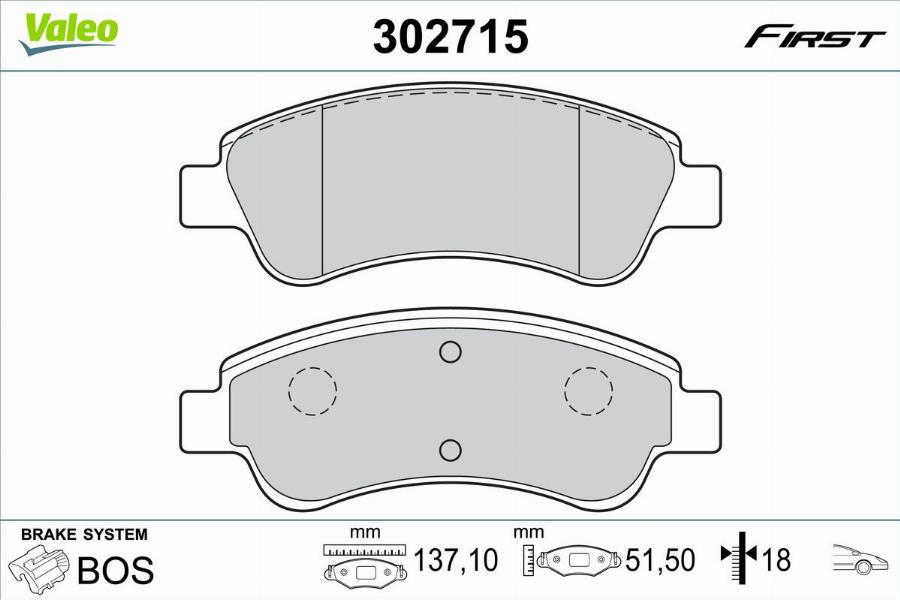 Valeo 302715 - Komplet Pločica, disk-kočnica www.molydon.hr