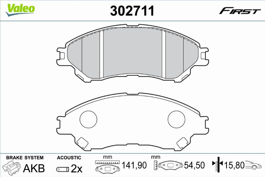 Valeo 302711 - Komplet Pločica, disk-kočnica www.molydon.hr