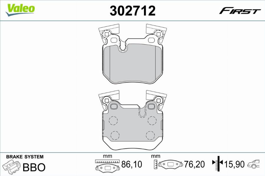 Valeo 302712 - Komplet Pločica, disk-kočnica www.molydon.hr