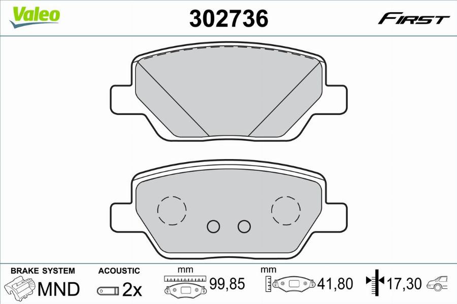 Valeo 302736 - Komplet Pločica, disk-kočnica www.molydon.hr