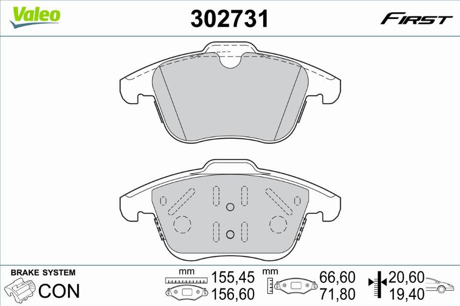 Valeo 302731 - Komplet Pločica, disk-kočnica www.molydon.hr