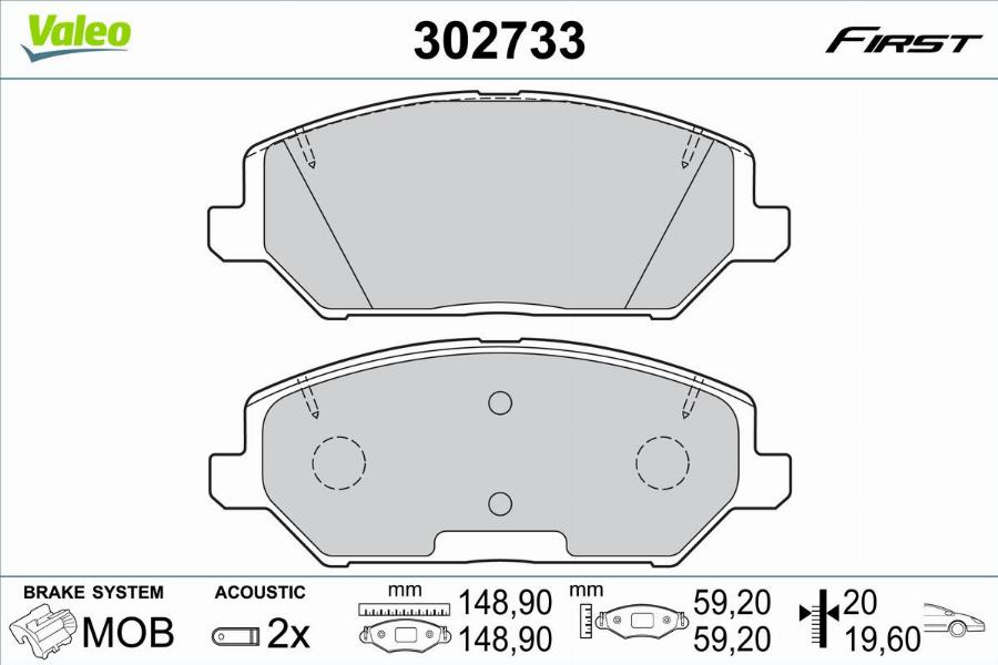 Valeo 302733 - Komplet Pločica, disk-kočnica www.molydon.hr