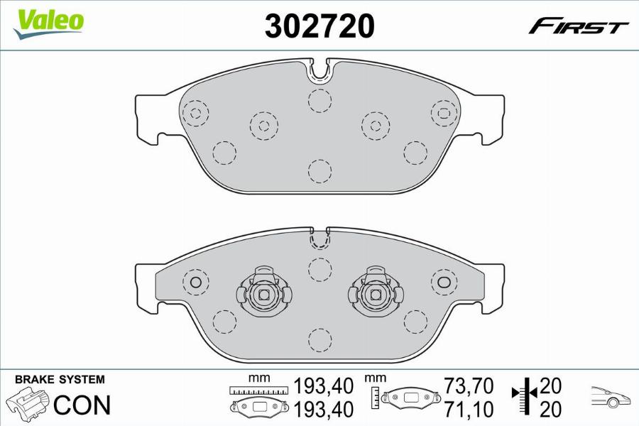 Valeo 302720 - Komplet Pločica, disk-kočnica www.molydon.hr