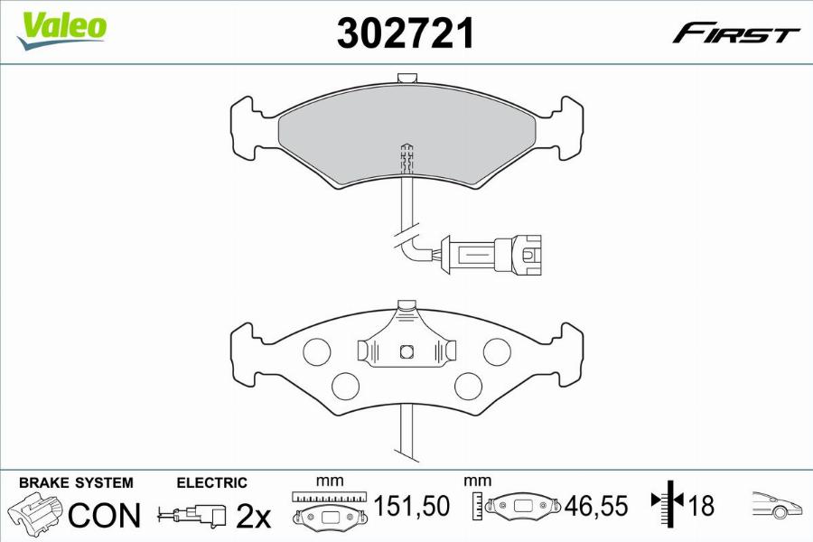 Valeo 302721 - Komplet Pločica, disk-kočnica www.molydon.hr