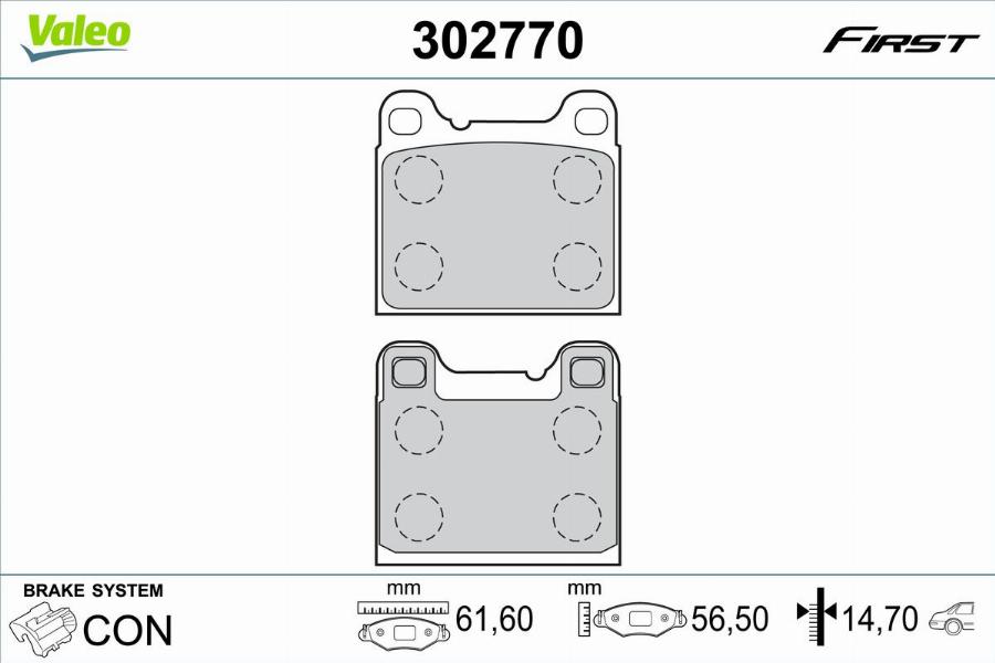 Valeo 302770 - Komplet Pločica, disk-kočnica www.molydon.hr