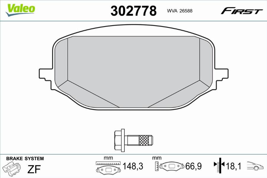 Valeo 302778 - Komplet Pločica, disk-kočnica www.molydon.hr