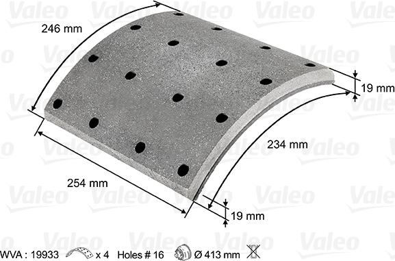 Valeo 219933 - Komplet kočionih obloga, bubanj-kočnica www.molydon.hr