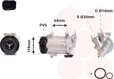 Van Wezel 4000K418 - Kompresor, klima-Uređaj www.molydon.hr