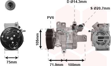 Van Wezel 4000K317 - Kompresor, klima-Uređaj www.molydon.hr