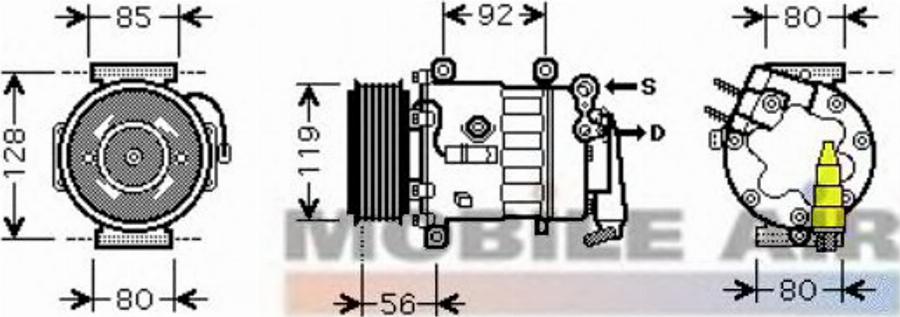 Van Wezel 4000K329 - Kompresor, klima-Uređaj www.molydon.hr