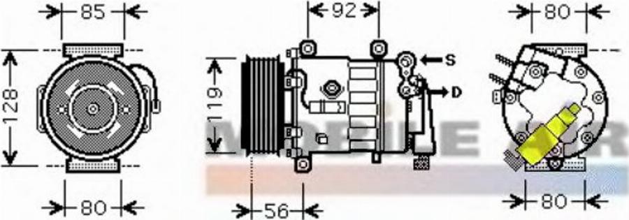 Van Wezel 4000K328 - Kompresor, klima-Uređaj www.molydon.hr