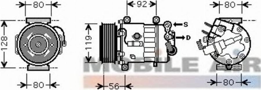 Van Wezel 4000K327 - Kompresor, klima-Uređaj www.molydon.hr