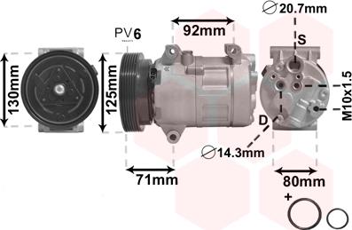 Van Wezel 4300K103 - Kompresor, klima-Uređaj www.molydon.hr