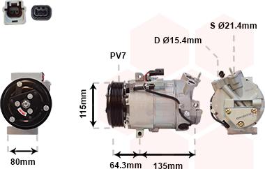 Van Wezel 4300K394 - Kompresor, klima-Uređaj www.molydon.hr