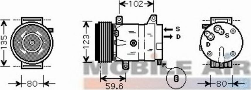 Van Wezel 4300K385 - Kompresor, klima-Uređaj www.molydon.hr