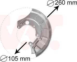 Van Wezel 5812371 - ANKER PLOČA | Lim za zaštitu od prskanja, kočioni disk www.molydon.hr