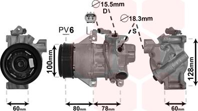 Van Wezel 5300K618 - Kompresor, klima-Uređaj www.molydon.hr