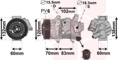 Van Wezel 5300K627 - Kompresor, klima-Uređaj www.molydon.hr