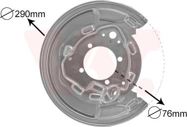 Van Wezel 5307374 - ANKER PLOČA | Lim za zaštitu od prskanja, kočioni disk www.molydon.hr