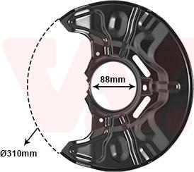 Van Wezel 5307372 - ANKER PLOČA | Lim za zaštitu od prskanja, kočioni disk www.molydon.hr