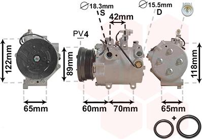 Van Wezel 5200K125 - Kompresor, klima-Uređaj www.molydon.hr