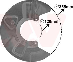 Van Wezel 5790372 - ANKER PLOČA | Lim za zaštitu od prskanja, kočioni disk www.molydon.hr