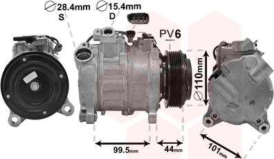 Van Wezel 0600K493 - Kompresor, klima-Uređaj www.molydon.hr