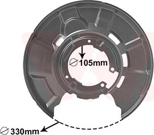 Van Wezel 0627374 - ANKER PLOČA | Lim za zaštitu od prskanja, kočioni disk www.molydon.hr