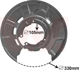 Van Wezel 0627373 - ANKER PLOČA | Lim za zaštitu od prskanja, kočioni disk www.molydon.hr