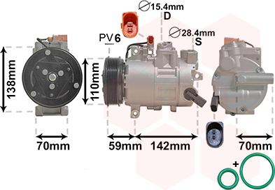 Van Wezel 0300K402 - Kompresor, klima-Uređaj www.molydon.hr