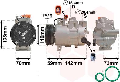 Van Wezel 0300K411 - Kompresor, klima-Uređaj www.molydon.hr