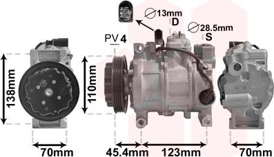 Van Wezel 0300K279 - Kompresor, klima-Uređaj www.molydon.hr