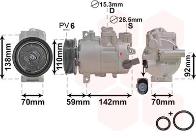 Van Wezel 0300K181 - Kompresor, klima-Uređaj www.molydon.hr