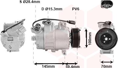 Van Wezel 0300K342 - Kompresor, klima-Uređaj www.molydon.hr