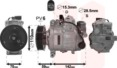 Van Wezel 0300K380 - Kompresor, klima-Uređaj www.molydon.hr