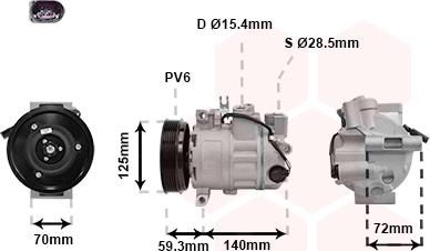 Van Wezel 0300K313 - Kompresor, klima-Uređaj www.molydon.hr